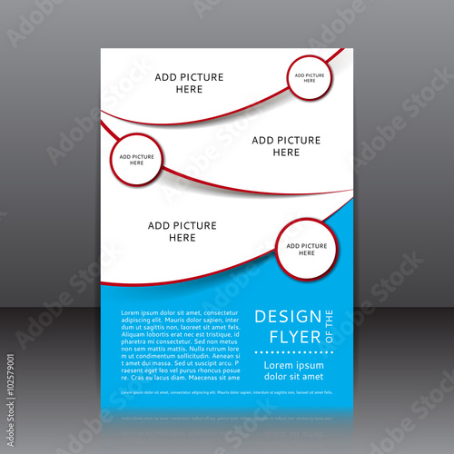 Vector design of the blue flyer with red elements