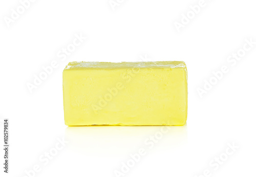 butter on white background