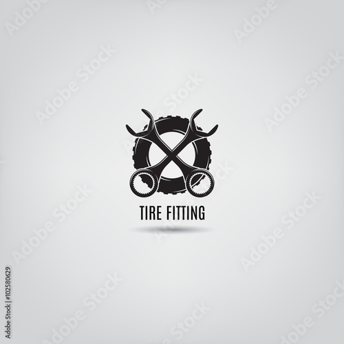 Vector template of tire fitting logo. Vector template of car service logo. Logo template for your desing.
 photo