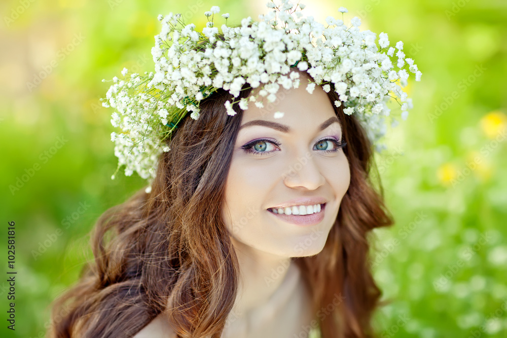 beautiful woman with bunch beautiful woman with bunch
