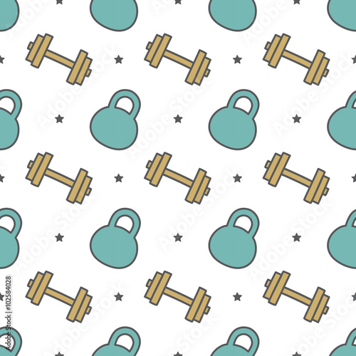 pattern of dumbbells and weights