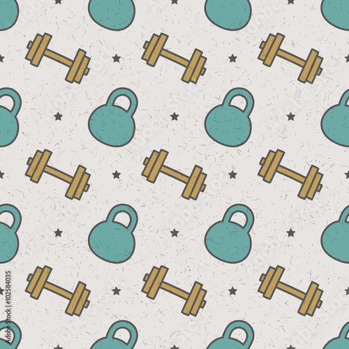 pattern of dumbbells and weights