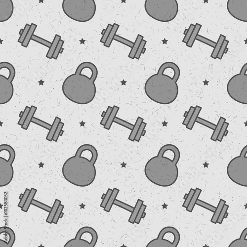 pattern of dumbbells and weights