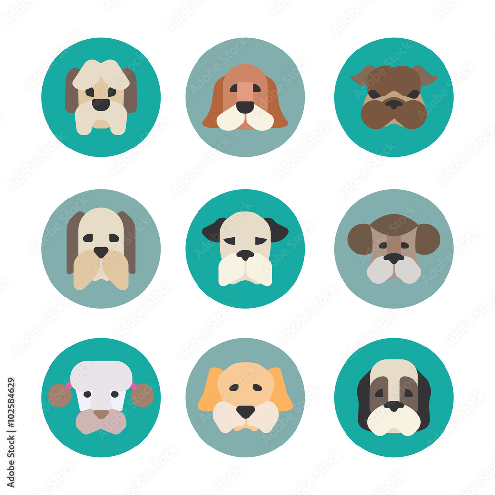 Pets vector icons - dogs elements Pets vector icons - dogs elements
