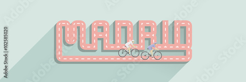 CYCLE LANE. MADRID LETTERING