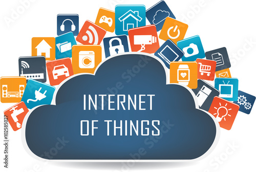 Internet of things concept and Cloud computing technology Smart Home Technology Internet networking concept. Internet of things cloud with apps.Cloud computing technology device.Cloud Apps
