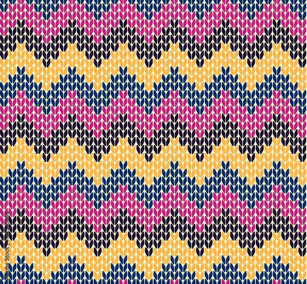 Seamless knitting zigzag pattern