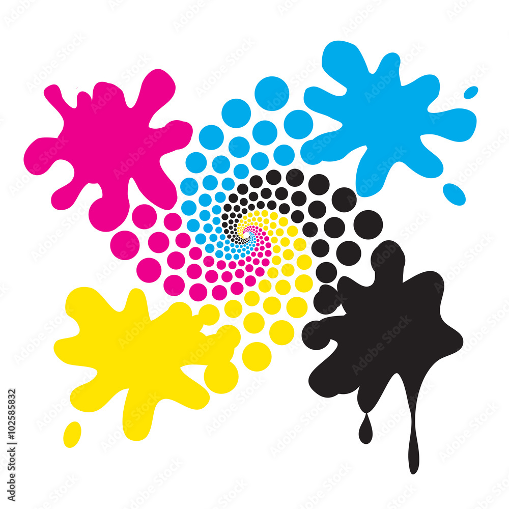Grunge background with print colors.
CMYK cyan magenta yellow black inks on white background. Concept for presenting color printing. Vector available.
Grunge background with print colors.
CMYK cyan magenta yellow black inks on white background. Concept for presenting color printing. Vector available.