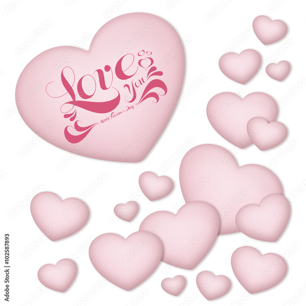 heart with happy valentine day, pastel color design