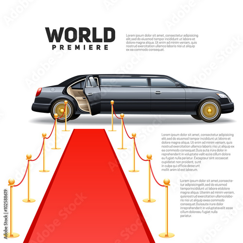 Red Carpet Limousine Colorful Picture