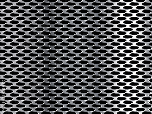 Metal Grid. Silver Background with Holes. Vector illustration