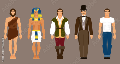 The history of human development. Vector illustration
