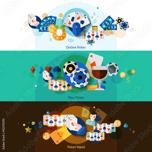 Poker banners set 