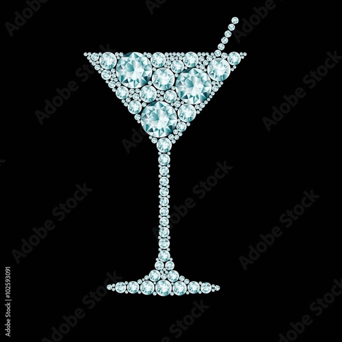 Martini cocktail made of diamonds