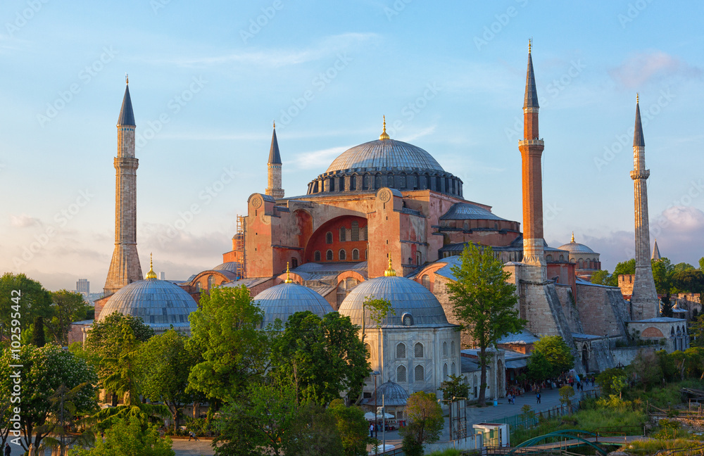 Hagia Sophia on a sunny summer day, Istanbul, Turkey