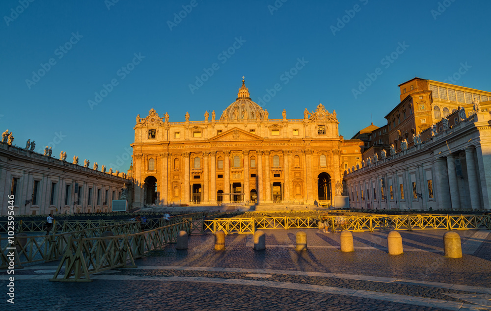 St Peters Cathedral early in the morning in Vatican