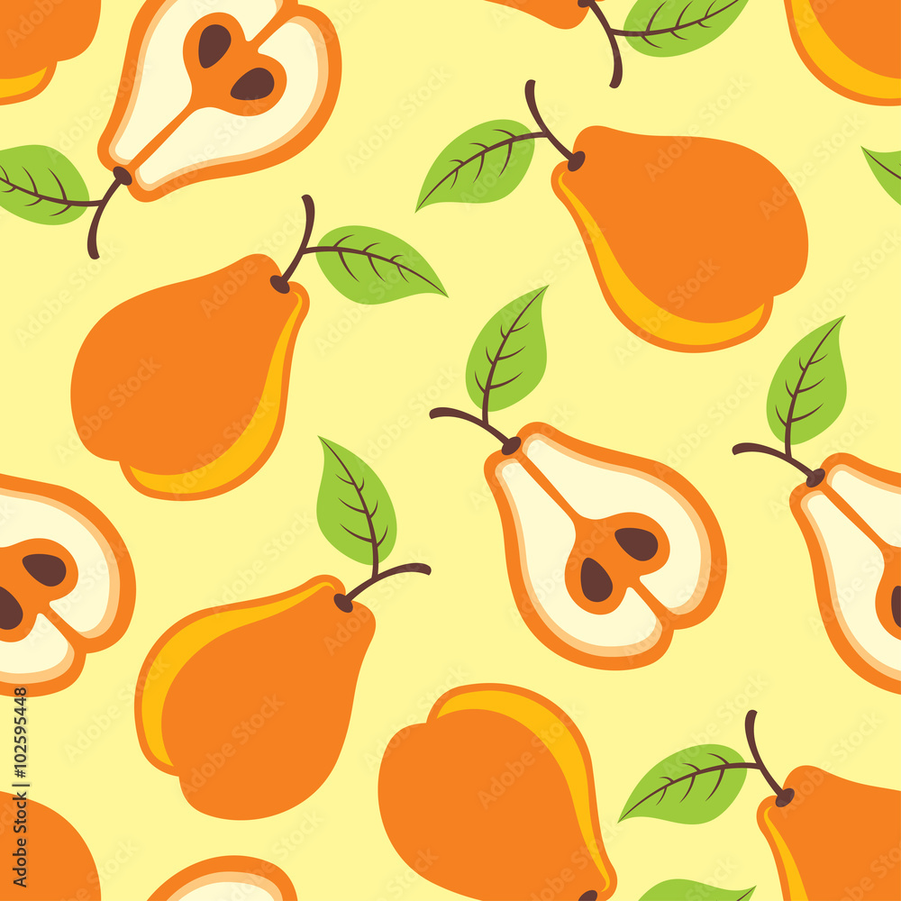 Obraz premium Seamless pattern with pears
