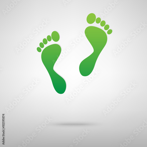 foot prints green icon