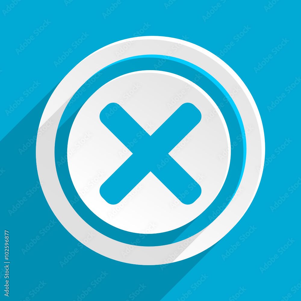 Fototapeta premium cancel blue flat vector web icon