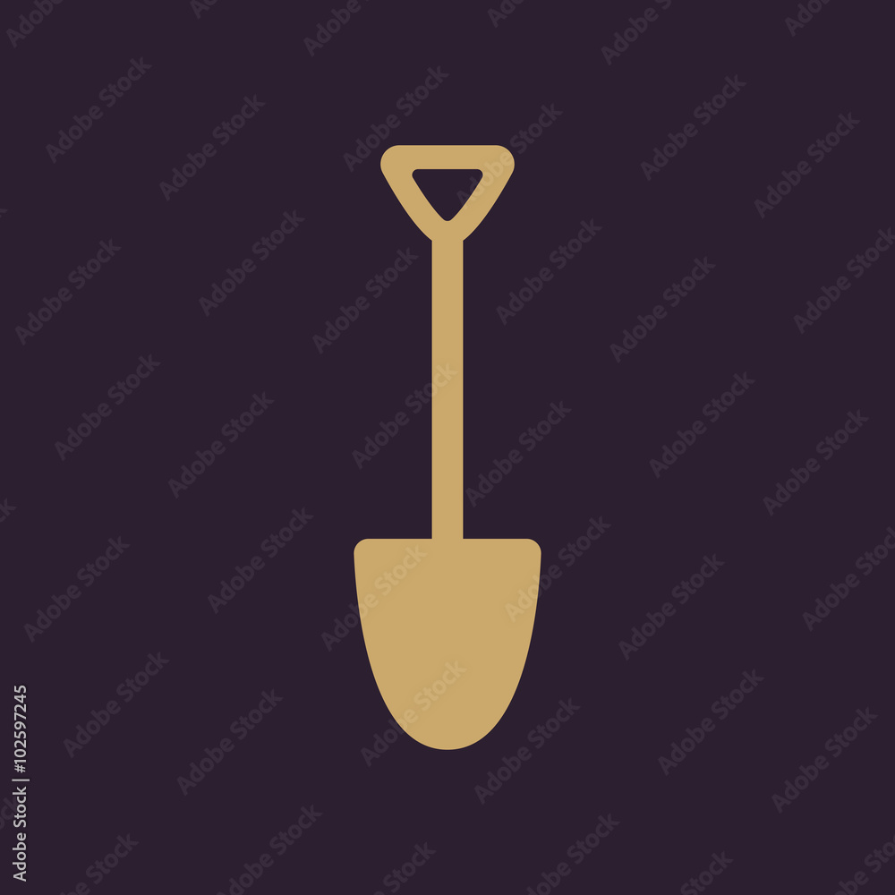The shovel icon. Spade symbol. Flat The shovel icon. Spade symbol. Flat