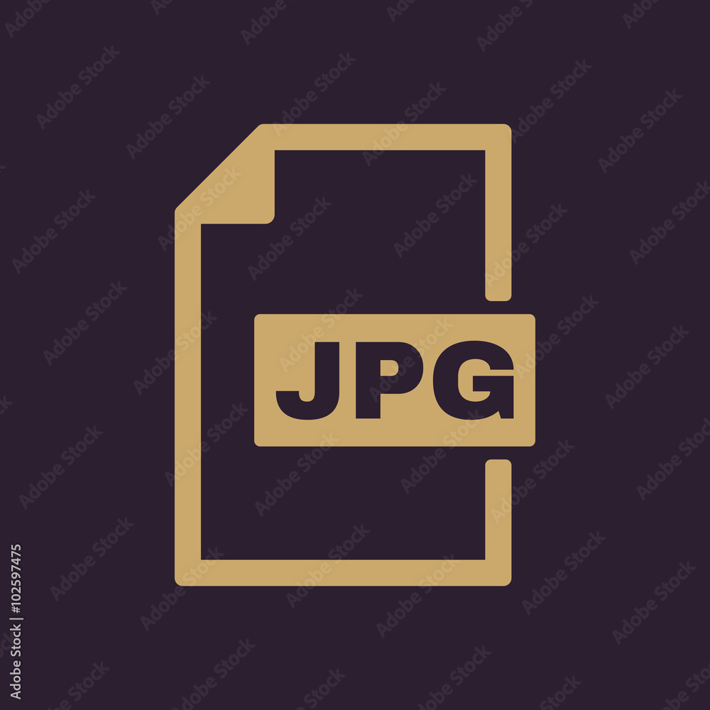The JPG icon. File format symbol. Flat The JPG icon. File format symbol. Flat