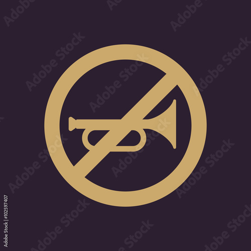 The keep quiet icon. No sound symbol. Flat