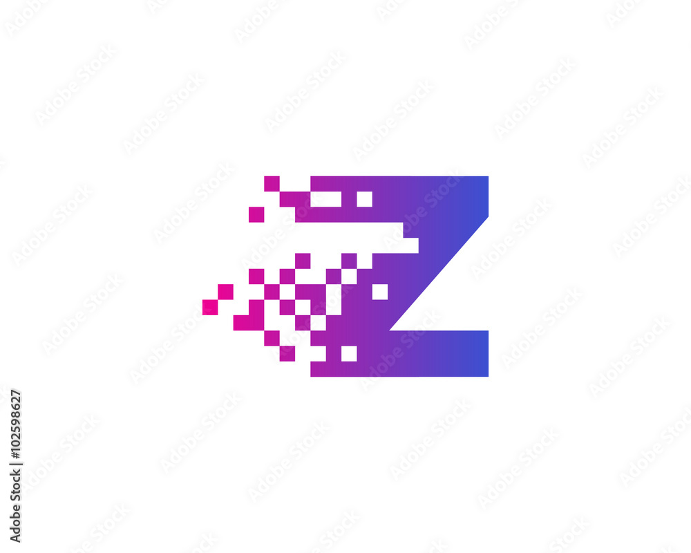 Letter Z Pixel Motion Logo Design Template Stock Vector | Adobe Stock