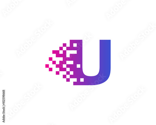 Free Download Letter U Pixel Motion Logo Design Template - GFXLoad