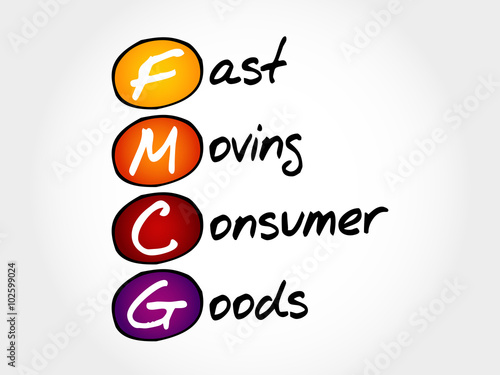 FMCG - Fast Moving Consumer Goods, acronym business concept