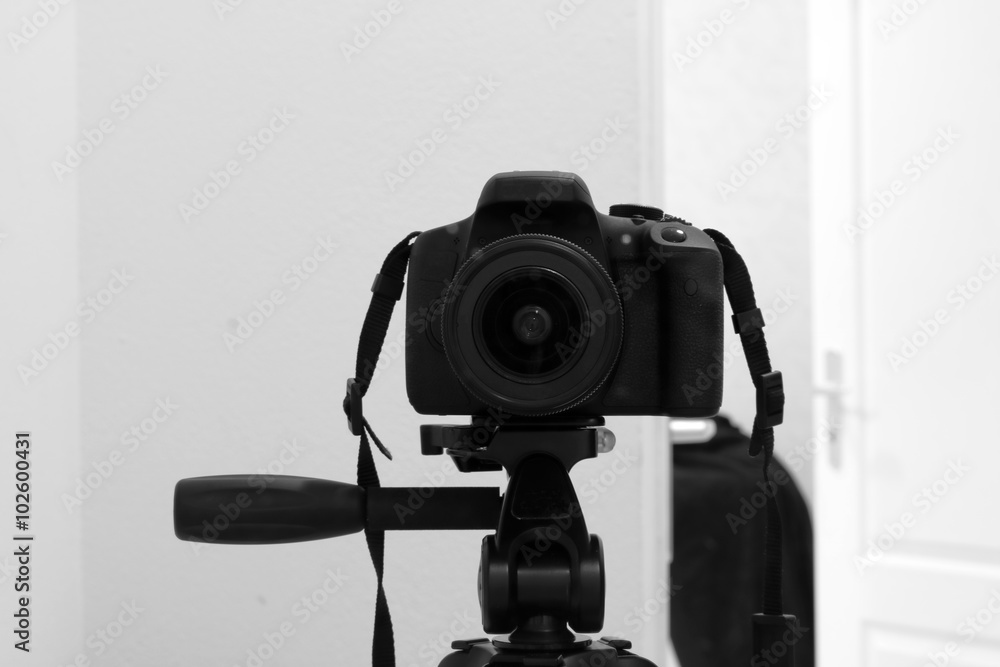 camera on tripod camera on tripod