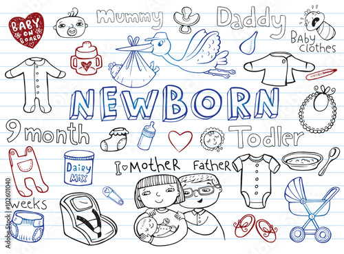 Newborn doodles set 