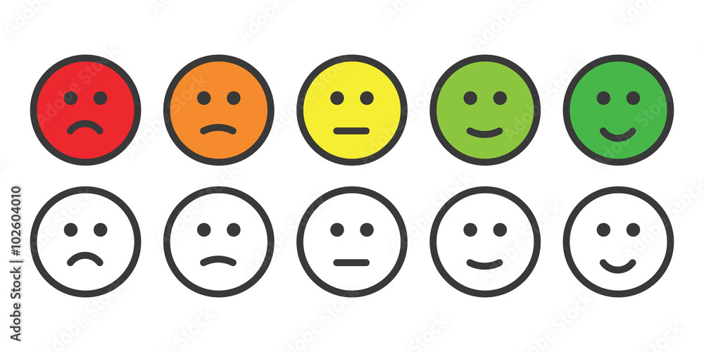 Emoji icons for rate of satisfaction level Emoji icons for rate of satisfaction level