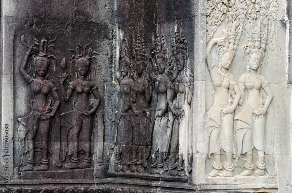 Angel sculpture at Angkor Wat, Cambodia. Angel sculpture at Angkor Wat, Cambodia.