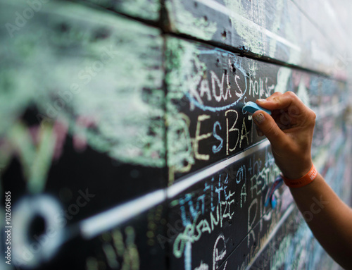 hand with chalk