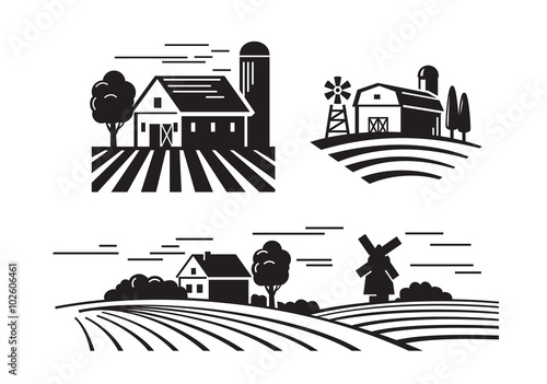 flat farm icons