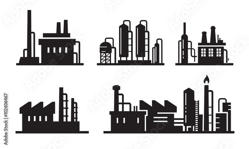 flat factory icons