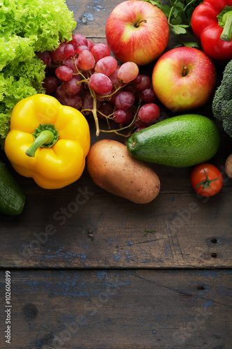  vegetable and fruits on boards