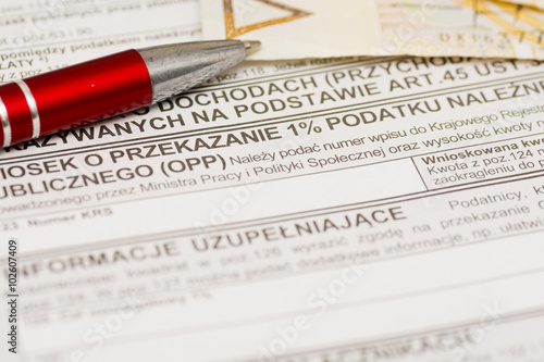 one percent for public benefit organization, Polish tax form photo