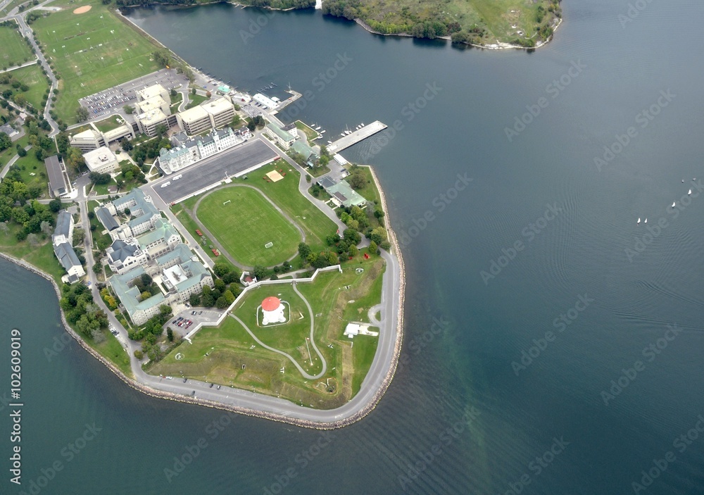 aerial view of the Military College in Kingston Ontario, Canada
