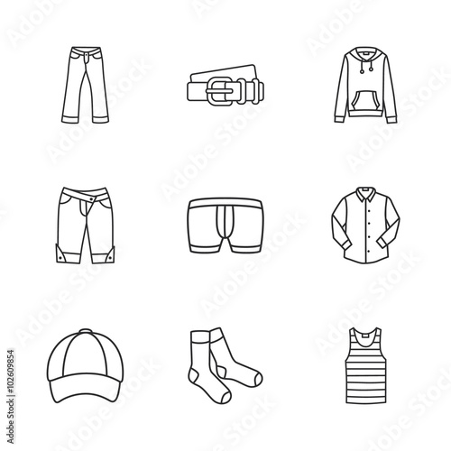 nine modern clothes icons 