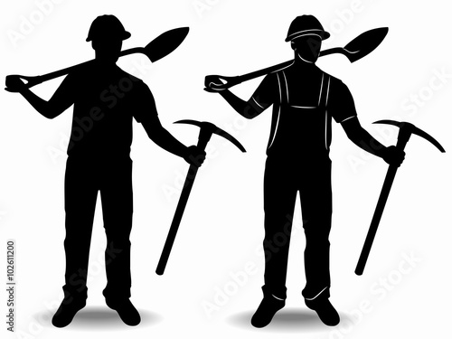 silhouette of a worker, vector draw