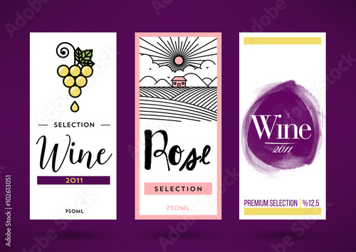 Trendy Vector Wine Packaging Template
