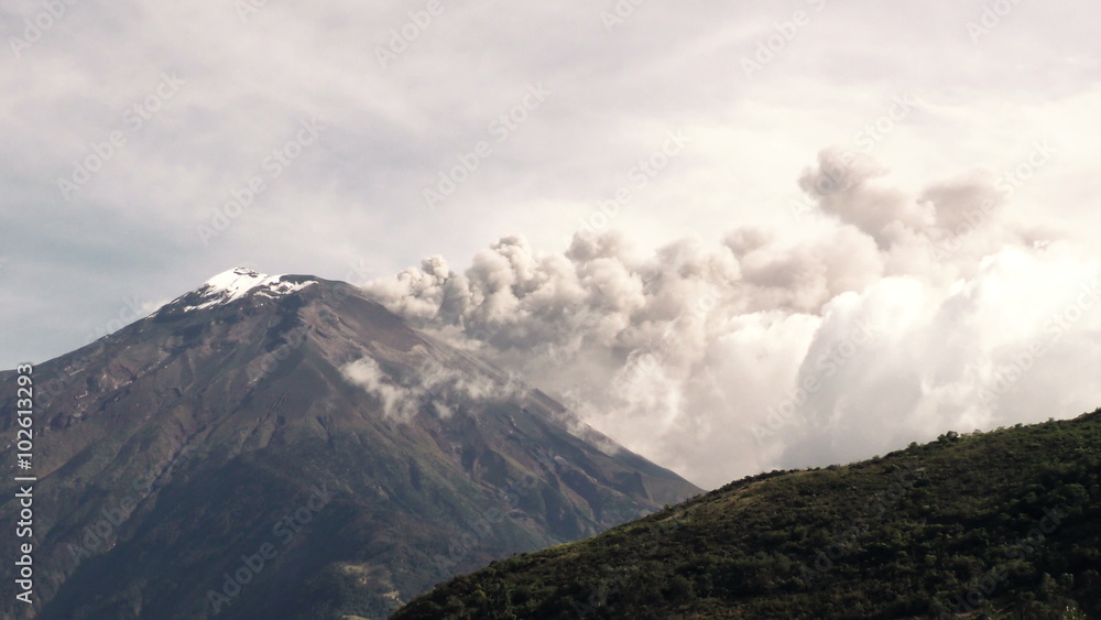 Witness the powerful eruption of Tungurahua volcano in September 2015 captured in a stunning long distance medium shot. Witness the powerful eruption of Tungurahua volcano in September 2015 captured in a stunning long distance medium shot.