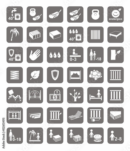 Mattresses, beds, mattress covers, badges.