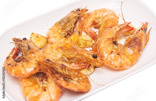 grilled shrimps with garlic