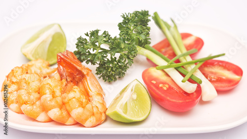 grilled shrimp on plate