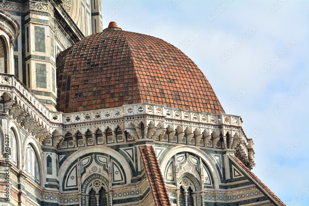 The most famous church in Florence, the cathedral of Brunelleschi; Italy.