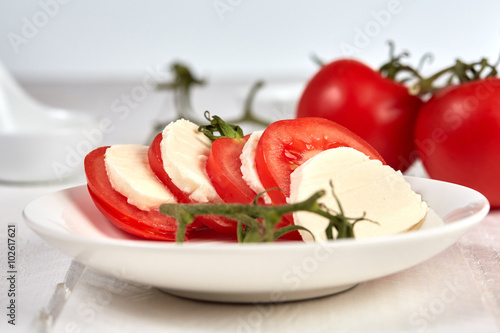 Caprese salad with tomatos and mozzarella