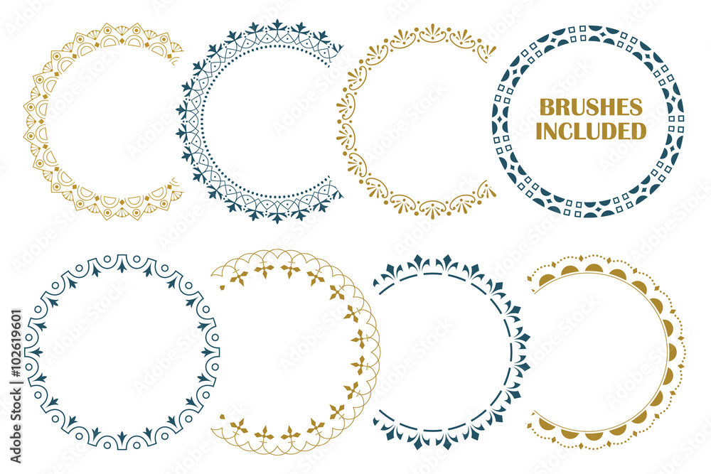 8 seamless border for decoration and design. (Brushes included) 8 seamless border for decoration and design. (Brushes included)