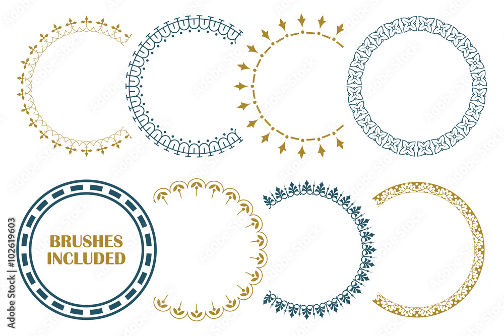 8 seamless border for decoration and design. (Brushes included)